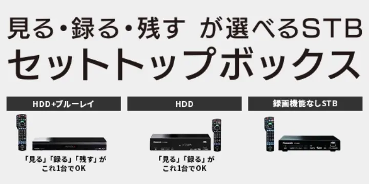 録る・見る・残すが選べるSTBセットトップボックス